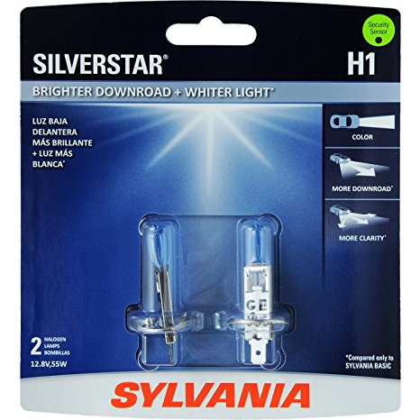 SYLVANIA H1 SilverStar High Performance Halogen Headlight Bulb, (Contains 2 Bulbs)