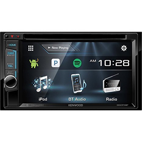 Kenwood DDX374BT 2-DIN Bluetooth In-Dash CD/DVD/DM Receiver with 6.2" Touchscreen