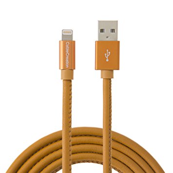 iPhone charger, CableCreation [Real Leather] Lightning to USB Data Sync Cable for iPhone 6S iPhone 6,iPhone 5/5S/5C , Brown, L=4ft/1.2m