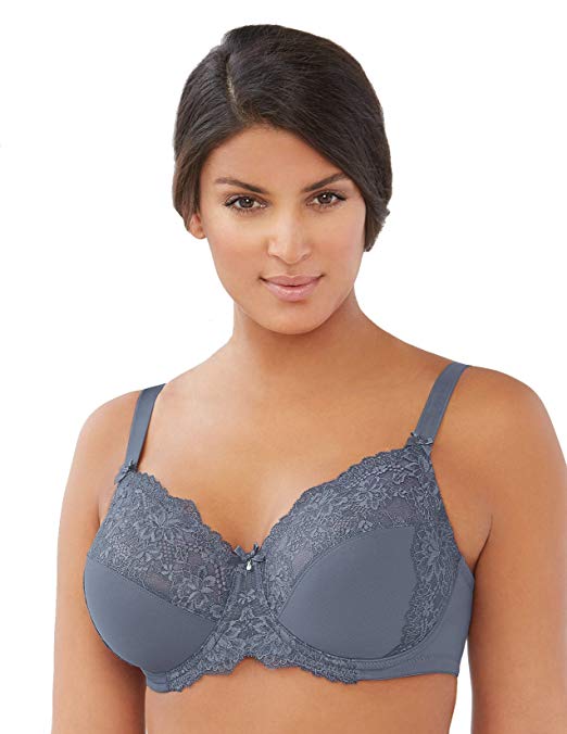 Glamorise Women's Full Figure Lacey Wonderwire Bra #9035