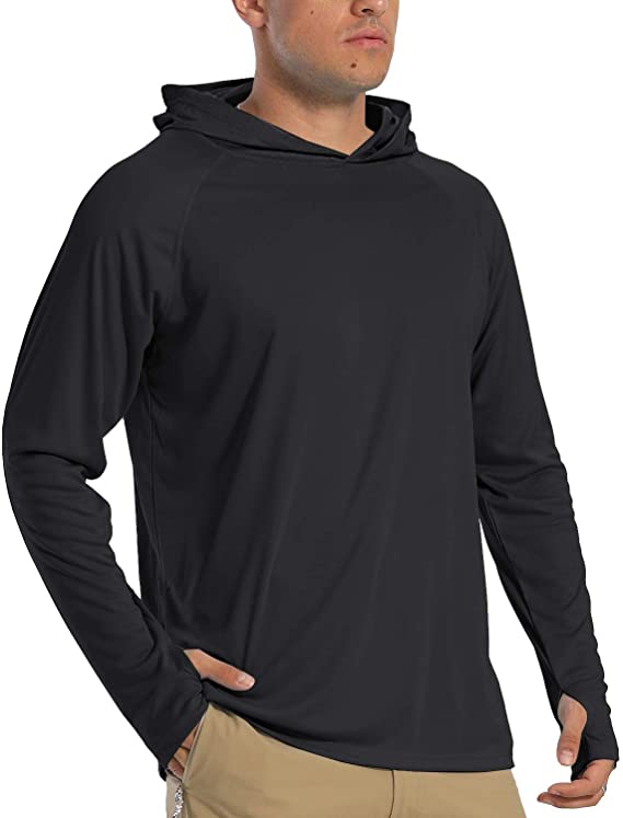 TACVASEN Men's Hoodies UPF 50  Sun Protection Performance Long Sleeve T-Shirt Quick Dry Outdoor Hoodies