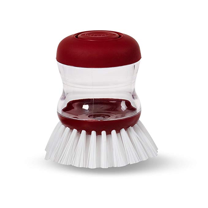 KitchenAid Soap Dispensing Palm Brush, Red