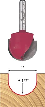 Freud 18-113 1-Inch Diameter Round Nose Router Bit with 1/4-Inch Shank