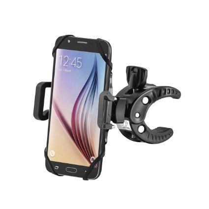 Bike Mount, Potensic® Universal Bicycle Motorcycle Handlebar Roll Ball Mount Adjustable Cell Phone Holder for iPhone 6 6S Plus 5S 5C 4S, Samsung Galaxy S5 S4 S3 Note 2 3 4,Nexus 5,HTC,LG,GPS - Black