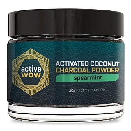Active Wow Teeth Whitening Charcoal Powder Spearmint