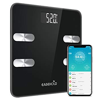 Easehold Bluetooth Body Fat Scale, Accurate Digital Smart Bathroom Weight Scales with iOS and Android APP for Body Weight, BMI, Fat, Water Muscle, Easy to Read,396 lbs