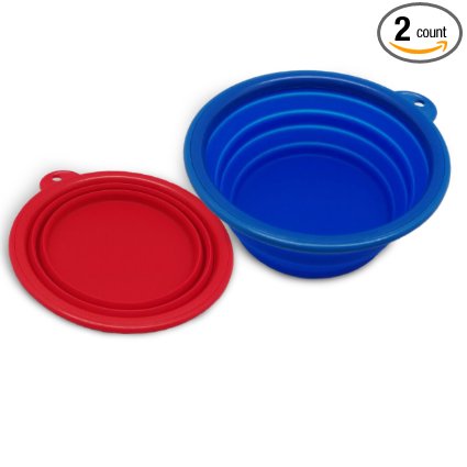 AZCAMP Collapsible Silicone Camping Bowl, Food-grade and BPA-free, Pack of 2