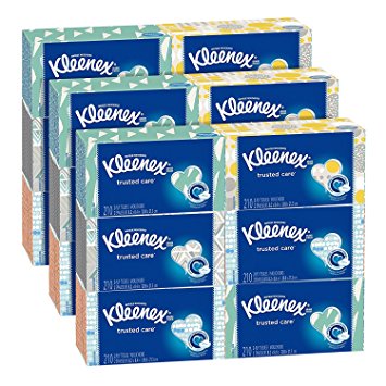 Kleenex Everyday Facial Tissues, 210 Tissues per Flat Box, 18 Count