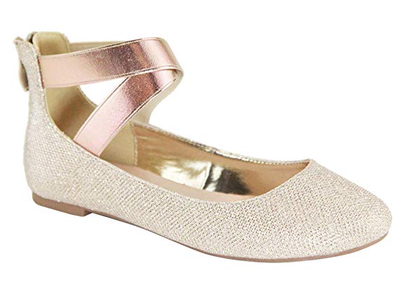 ANNA Dana-20 Women's Classic Ballerina Flats Elastic Crossing Straps