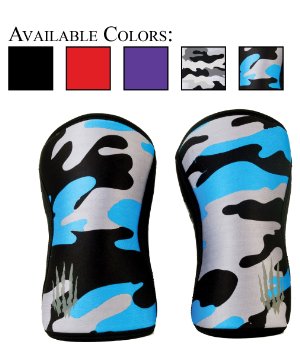 Bear KompleX Knee Sleeves (SOLD AS A PAIR of 2) for Crossfit, weightlifting, wrestling, basketball, squats, running, and more. Compression sleeves come in 5mm and 7mm thickness and multiple colors