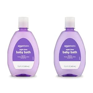 Amazon Basics Night-Time Baby Bath, Lightly scented, 13.6 Fl Oz (Pack of 2) (Previously Solimo)