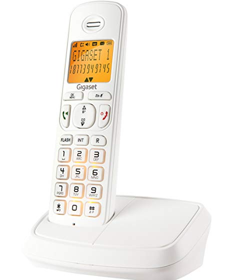 Gigaset A500 White Cordless Landline Phone with Caller id & Speakerphone