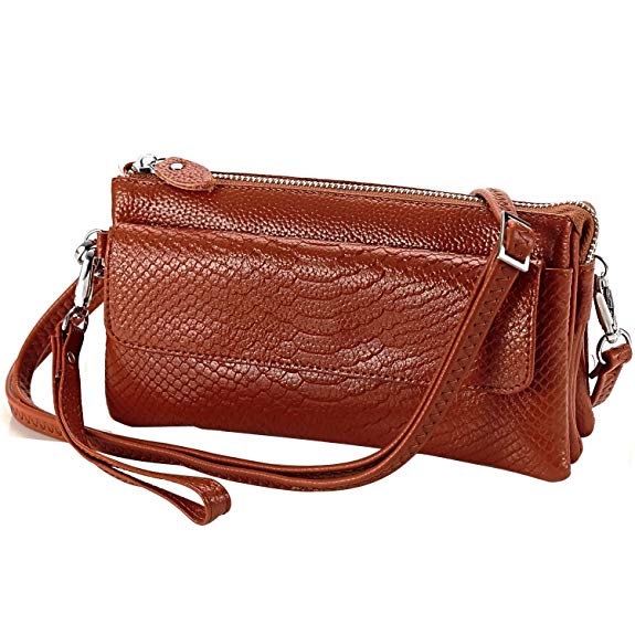 Women's Leather Purse Shoulder Bag Crossbody Bag Wristlet Wallet Clutch