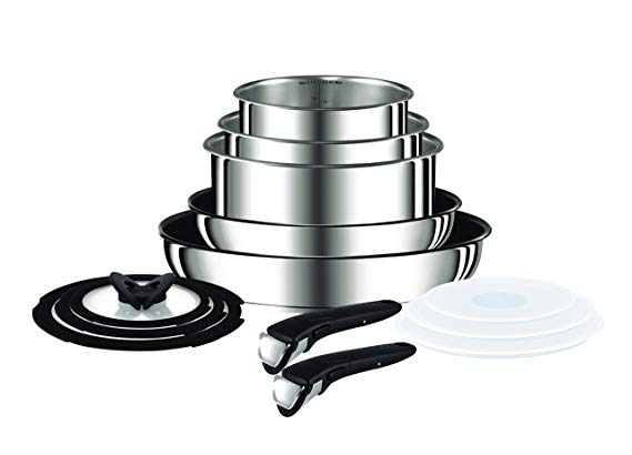 Tefal (T-Fal) Ingenio Pan Set, Stainless Steel, 13-Piece