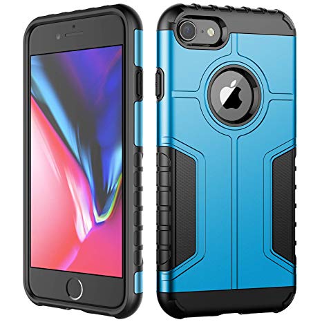 JETech Case for iPhone 8 and iPhone 7, Dual Layer Protective Cover with Shock-Absorption, Blue