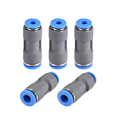 uxcell Straight Push to Connector Reducer Fitting 6mm to 4mm Quick Release Pneumatic Connector Plastic Union Pipe Tube Fitting Grey 5Pcs