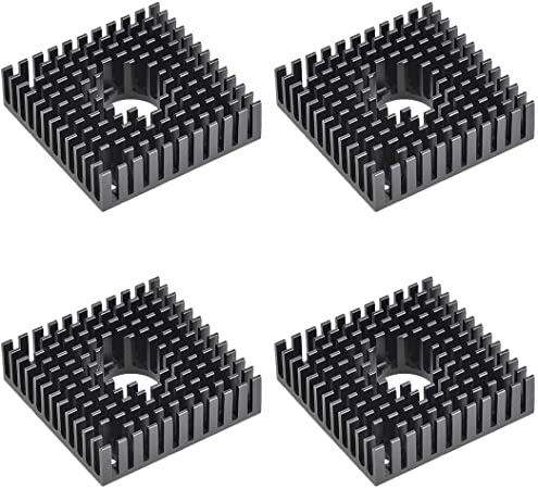 uxcell Heatsink with Hole for Stepper Motor,3D Printer 40x40x11mm Black 4pcs