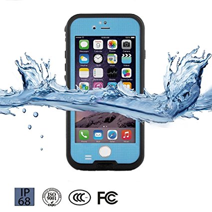 iPhone 6 Waterproof Case, iPhone 6s Waterproof Case, WishLotus® Advanced IP68 Certified Waterproof Fingerprint Recognition Snow/Sand/Dust/Shock Proof Case for Apple iPhone 6/6S 4.7 inch (Blue)