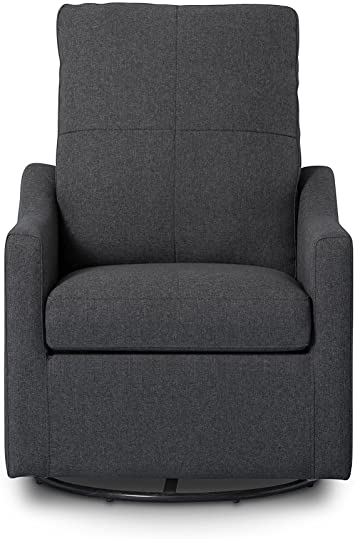 Delta Children Kenwood Glider Swivel Rocker Chair, Charcoal (Dark Grey)