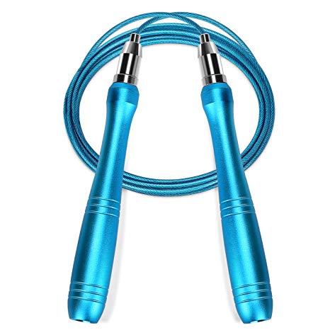 Speed Jump Rope with Self-Locking Adjustable Design and Aluminum Anti-Slip Handles - Premium Quality Jump Ropes As a Fitness and Workout Item Best for Any Skill Level Women| Man and Student
