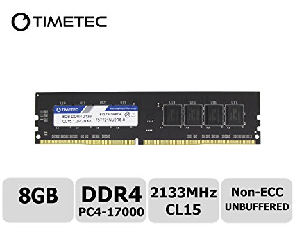 Timetec Hynix IC 8GB DDR4 2133MHz PC4-17000 Non ECC Unbuffered 1.2V CL15 2Rx8 Dual Rank 288 Pin UDIMM Desktop PC Computer Memory Ram Module Upgrade (8GB)