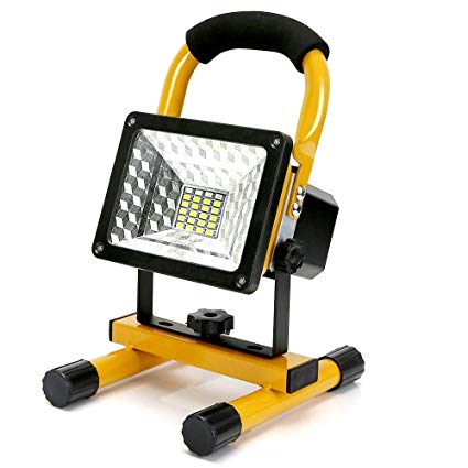 Work Light, Portable Outdoor Work Light with Built-in Rechargeable Lithium Batteries, Camping LED Spotlights with 2 USB Ports to Charge Digital Devices(15W 24LED)