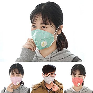 VONOTO 4PACK Unisex Dust Allergy Flu Masks Washable Activated Carbon Cotton Breath Healthy Safety Respirator Warm Ski Cycling Half Face Mouth Masks Filters Dust Pollen Allergens Flu Germs