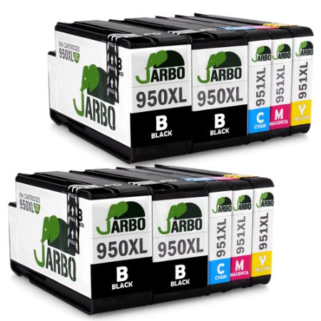 JARBO 2Set2BK High Capacity Replacement For HP 950 951 Ink Cartridge Compatible With HP Officejet PRO 8600 8610 8620 8630 8640 8660 8615 8625 251dw 271dw