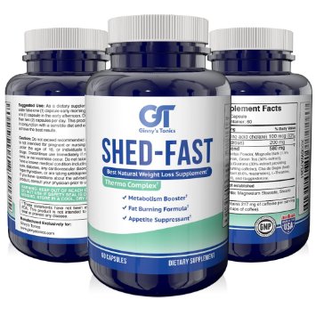 SHED-FAST NEW Weight Loss Fat Burner with Guarana and Green Tea Extract Energy Booster