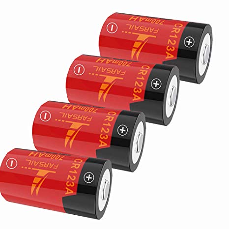 CR123A Battery, FARSAIL 4-Pack CR123A Lithium Batteries Rechargeable Compatible with Arlo VMC3030 VMK3200 VMS3130 3230C 3430 3530 Cameras Security System