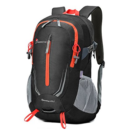 Mardingtop 25L Water-resistant Hiking Daypack/Camping Backpck/Travel Daypack/Casual Backpack with Rain Cover for Outdoor Climbing School-5964Black