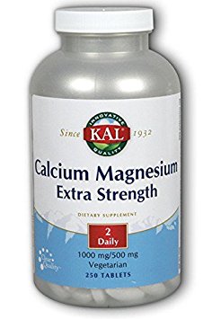 KAL Extra Strength Calcium Magnesium Tablets, 250 Count