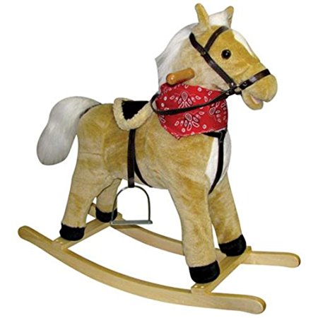 Charm Company Blonde Horse Rocker Moving Mouth & Tail Ride On