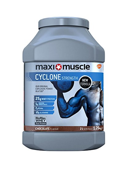 Maximuscle Cyclone Whey Protein Powder with Creatine, Chocolate, 1.26 kg