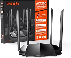 Tenda AC1200 Dual Band Gigabit Smart WiFi Router, 5Ghz High Speed Wireless Internet Router, MU-MIMO, Beamforming, Long Range Coverage by 4x6dBi Antenna, IPv6, Guest WiFi, AP Mode - 2024 New Upgraded