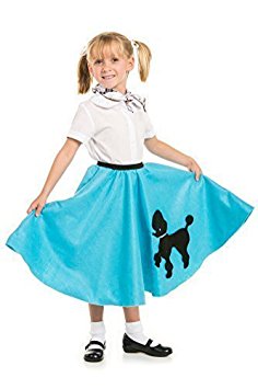 Poodle Skirt with Musical Note printed Scarf Turquoise