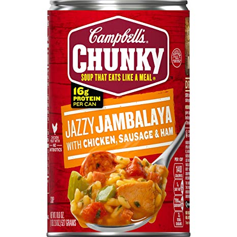 Campbell's Chunky Jazzy Jambalaya with Chicken, Sausage & Ham Soup, 18.6 oz. Can