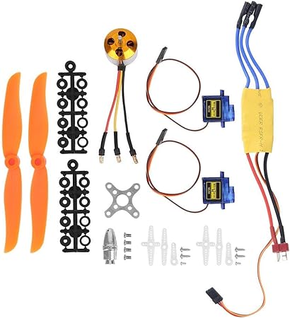 Dilwe RC 2200KV Brushless Motor 6035 Propeller with 30A ESC   9G Servo Mount Plane DIY Parts(Motor   Propeller   Servo   ESC)