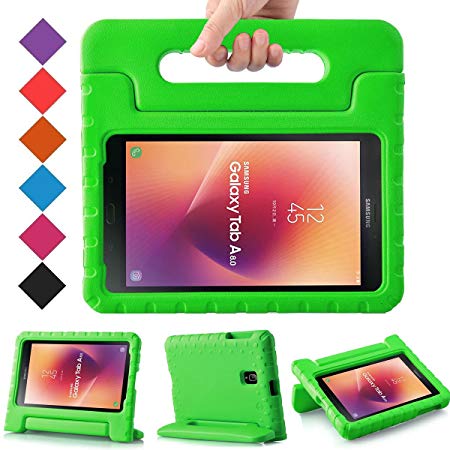 BMOUO Kids Case for Samsung Galaxy Tab A 8.0 2017 (SM-T385 /T380) - EVA Shockproof Light Weight Handle Stand Kids Case Cover for Samsung Galaxy Tab A 8-inch 2017 Release - Green