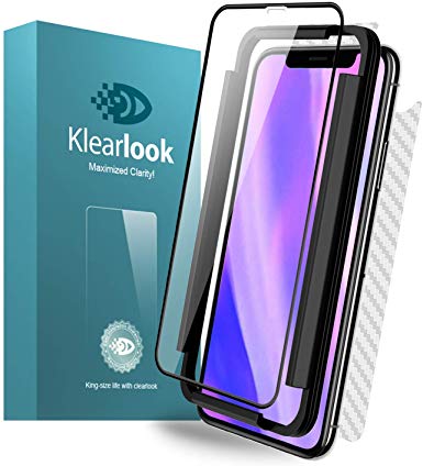 Klearlook Clear Glass Screen for 6.5" iPhone 11 Pro Max with Install Tool, (Case Friendly) Curved HD Tempered Glass Screen Protector Full Cover/Easy Install/Face ID Compatible with iPhone 11 Pro Max