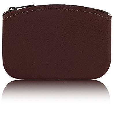 Leather Coin Pouch, Change Holder, For Men/Woman Genuine Leather, Zippered Change Purse, Pouch Size 5 x 3 By Nabob Leather