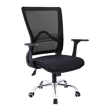 Ancheer Desk Chair, Executive Mesh Office Chair with Adjustable Height, Mesh Padded Seat, Mid-Back Swivel Computer Chair for Office and Family