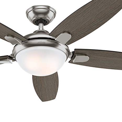 Hunter Fan 54 inch Contemporary Ceiling Fan in Brushed Nickel with LED Light and Remote (Renewed) (Brushed Nickel)