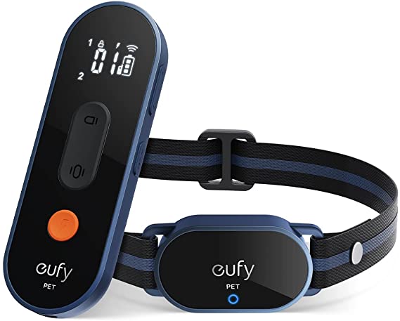 eufy Pet Dog Training Collar, Rechargeable and Adjustable Training Collar with Remote, 3 Safe Training Modes, Soft Silicone Connectors, Safety Lock Switch, IPX7 Waterproof, Large Remote Range