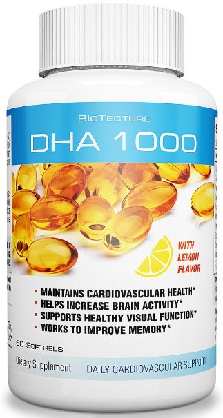 DHA Softgels with Lemon Flavor Dietary Supplement. Maintains Cardiovascular Health, helps Increase Brain Activity, Works to Improve Memory and Supports Visual Function! Worth a Try!
