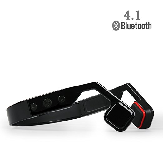 Wireless Bluetooth Sport Headphones Bluetooth 4.0 Bone Conduction Headphone Bluetooth Headset Stereo Built-in Microphone Earphones For Smartphone Tablet(Black)