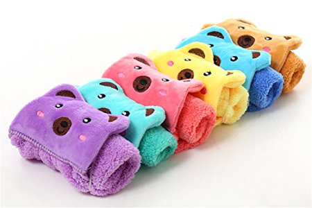 Washcloth Cute Animal Microfiber Small Towel Cartoon Absorbent Lovely Towel For Kitchen Bathroom, 3pcs, Color May Vary by DELIFUR