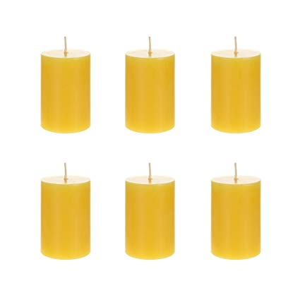 Mega Candles 6 pcs Citronella Round Pillar Candle | Hand Poured Paraffin Wax Candles 2" x 3" | Bug Repellent Candles For Indoor And Outdoor Use | Everyday Candles For Mosquitoes And Insects