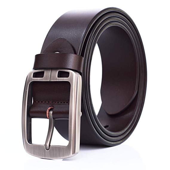 Full-grain Leather Belt For Men Top Quality, pin buckle, For waist Size 32”-46”