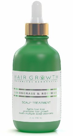 Hair Growth Botanical Renovation Anti-hair Loss Hair Oil Scalp Treatment, 4 oz/120 ml, Lemongrass & Rosemary